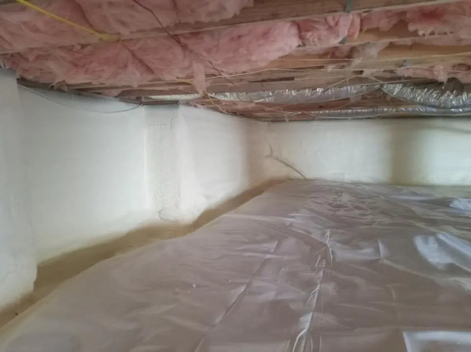 Crawl space encapsulation with closed-cell spray foam for Attic Insulation in Glens Falls